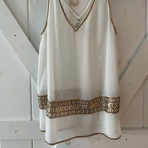 Sequined gold and white top